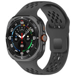 สายรัดนาฬิกาซิลิโคนสีทึบแบบรูสำหรับ Samsung Galaxy Watch Ultra 47mm หัวเข็มขัดสี่เหลี่ยม