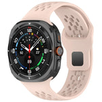 สายรัดนาฬิกาซิลิโคนสีทึบแบบรูสำหรับ Samsung Galaxy Watch Ultra 47mm หัวเข็มขัดสี่เหลี่ยม