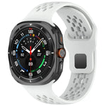 สายรัดนาฬิกาซิลิโคนสีทึบแบบรูสำหรับ Samsung Galaxy Watch Ultra 47mm หัวเข็มขัดสี่เหลี่ยม