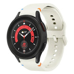 สายรัดนาฬิกาซิลิโคนดีไซน์เย็บแบน สำหรับ Sansung Galaxy Watch5 Pro 45mm, สำหรับ Samsung Galaxy Watch 4 40 / 44mm, สำหรับ Samsung Galaxy Watch 4 Classic 42 / 46mm