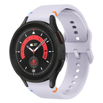 สายรัดนาฬิกาซิลิโคนดีไซน์เย็บแบน สำหรับ Sansung Galaxy Watch5 Pro 45mm, สำหรับ Samsung Galaxy Watch 4 40 / 44mm, สำหรับ Samsung Galaxy Watch 4 Classic 42 / 46mm