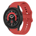 สายรัดนาฬิกาซิลิโคนดีไซน์เย็บแบน สำหรับ Sansung Galaxy Watch5 Pro 45mm, สำหรับ Samsung Galaxy Watch 4 40 / 44mm, สำหรับ Samsung Galaxy Watch 4 Classic 42 / 46mm