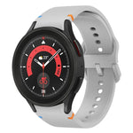สายรัดนาฬิกาซิลิโคนดีไซน์เย็บแบน สำหรับ Sansung Galaxy Watch5 Pro 45mm, สำหรับ Samsung Galaxy Watch 4 40 / 44mm, สำหรับ Samsung Galaxy Watch 4 Classic 42 / 46mm