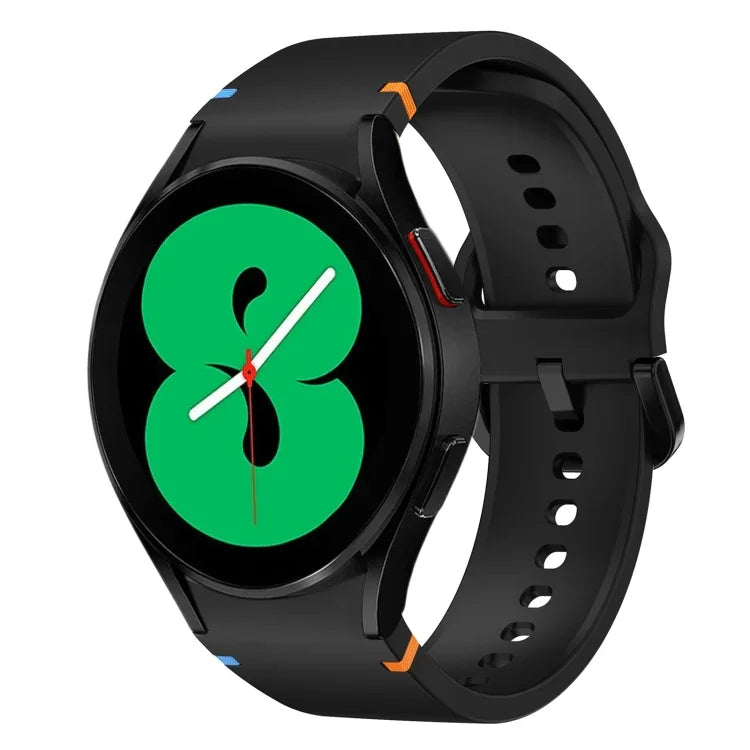 สายรัดนาฬิกาซิลิโคนดีไซน์เย็บแบน สำหรับ Sansung Galaxy Watch5 Pro 45mm, สำหรับ Samsung Galaxy Watch 4 40 / 44mm, สำหรับ Samsung Galaxy Watch 4 Classic 42 / 46mm