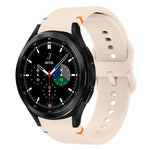 สายรัดนาฬิกาซิลิโคนดีไซน์เย็บแบน สำหรับ Sansung Galaxy Watch5 Pro 45mm, สำหรับ Samsung Galaxy Watch 4 40 / 44mm, สำหรับ Samsung Galaxy Watch 4 Classic 42 / 46mm