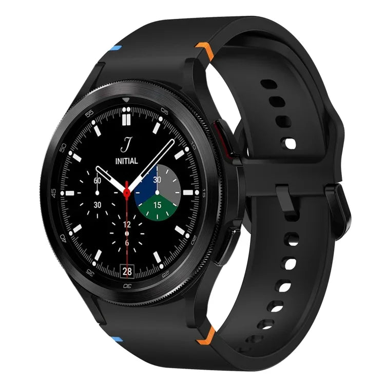 สายรัดนาฬิกาซิลิโคนดีไซน์เย็บแบน สำหรับ Sansung Galaxy Watch5 Pro 45mm, สำหรับ Samsung Galaxy Watch 4 40 / 44mm, สำหรับ Samsung Galaxy Watch 4 Classic 42 / 46mm