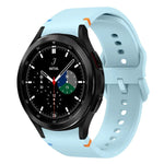 สายรัดนาฬิกาซิลิโคนดีไซน์เย็บแบน สำหรับ Sansung Galaxy Watch5 Pro 45mm, สำหรับ Samsung Galaxy Watch 4 40 / 44mm, สำหรับ Samsung Galaxy Watch 4 Classic 42 / 46mm