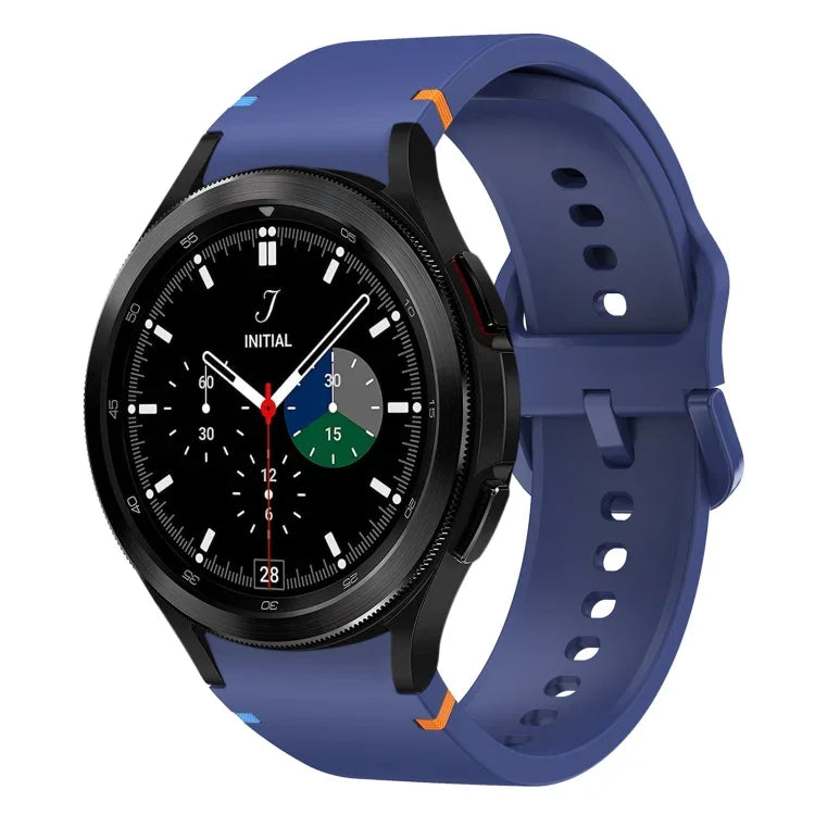 สายรัดนาฬิกาซิลิโคนดีไซน์เย็บแบน สำหรับ Sansung Galaxy Watch5 Pro 45mm, สำหรับ Samsung Galaxy Watch 4 40 / 44mm, สำหรับ Samsung Galaxy Watch 4 Classic 42 / 46mm