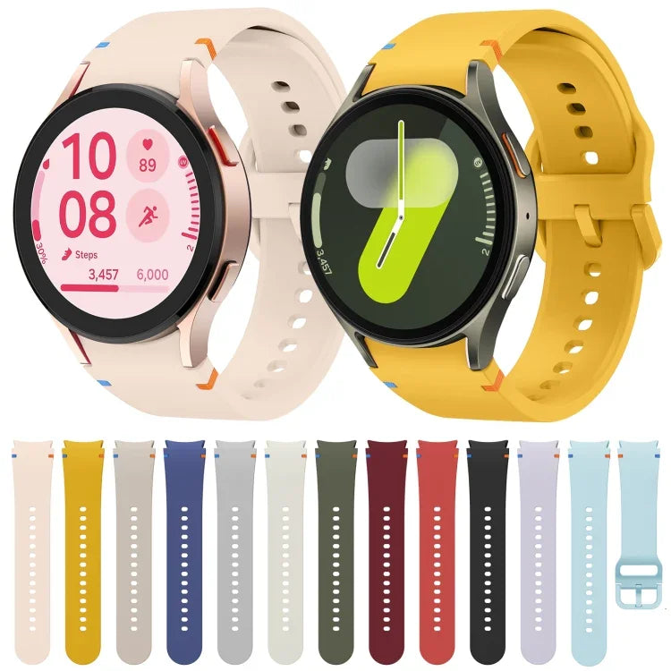 สายรัดนาฬิกาซิลิโคนดีไซน์เย็บแบน สำหรับ Sansung Galaxy Watch5 Pro 45mm, สำหรับ Samsung Galaxy Watch 4 40 / 44mm, สำหรับ Samsung Galaxy Watch 4 Classic 42 / 46mm
