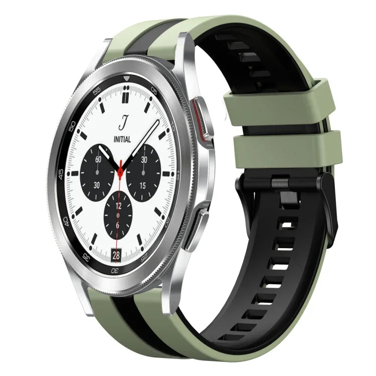 สายซิลิโคนกีฬา 2 สี 20 มม. สำหรับ Samsung Galaxy Watch 4 Classic 42 มม., สำหรับ Samsung Galaxy Watch Active 2 44 มม., สำหรับ Samsung Galaxy Watch Active 2 40 มม.