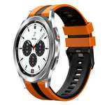 สายซิลิโคนกีฬา 2 สี 20 มม. สำหรับ Samsung Galaxy Watch 4 Classic 42 มม., สำหรับ Samsung Galaxy Watch Active 2 44 มม., สำหรับ Samsung Galaxy Watch Active 2 40 มม.