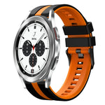 สายซิลิโคนกีฬา 2 สี 20 มม. สำหรับ Samsung Galaxy Watch 4 Classic 42 มม., สำหรับ Samsung Galaxy Watch Active 2 44 มม., สำหรับ Samsung Galaxy Watch Active 2 40 มม.