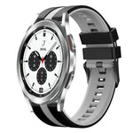 สายซิลิโคนกีฬา 2 สี 20 มม. สำหรับ Samsung Galaxy Watch 4 Classic 42 มม., สำหรับ Samsung Galaxy Watch Active 2 44 มม., สำหรับ Samsung Galaxy Watch Active 2 40 มม.