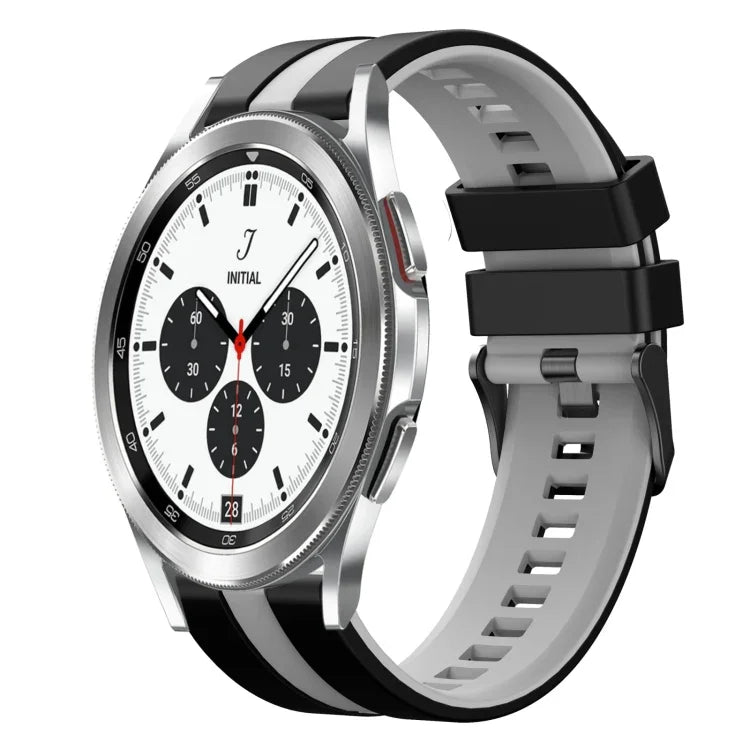 สายซิลิโคนกีฬา 2 สี 20 มม. สำหรับ Samsung Galaxy Watch 4 Classic 42 มม., สำหรับ Samsung Galaxy Watch Active 2 44 มม., สำหรับ Samsung Galaxy Watch Active 2 40 มม.