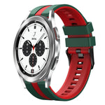 สายซิลิโคนกีฬา 2 สี 20 มม. สำหรับ Samsung Galaxy Watch 4 Classic 42 มม., สำหรับ Samsung Galaxy Watch Active 2 44 มม., สำหรับ Samsung Galaxy Watch Active 2 40 มม.