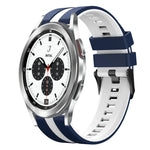 สายซิลิโคนกีฬา 2 สี 20 มม. สำหรับ Samsung Galaxy Watch 4 Classic 42 มม., สำหรับ Samsung Galaxy Watch Active 2 44 มม., สำหรับ Samsung Galaxy Watch Active 2 40 มม.