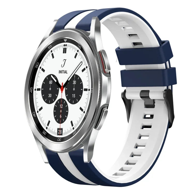 สายซิลิโคนกีฬา 2 สี 20 มม. สำหรับ Samsung Galaxy Watch 4 Classic 42 มม., สำหรับ Samsung Galaxy Watch Active 2 44 มม., สำหรับ Samsung Galaxy Watch Active 2 40 มม.