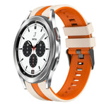 สายซิลิโคนกีฬา 2 สี 20 มม. สำหรับ Samsung Galaxy Watch 4 Classic 42 มม., สำหรับ Samsung Galaxy Watch Active 2 44 มม., สำหรับ Samsung Galaxy Watch Active 2 40 มม.