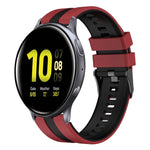 สายซิลิโคนกีฬา 2 สี 20 มม. สำหรับ Samsung Galaxy Watch 4 Classic 42 มม., สำหรับ Samsung Galaxy Watch Active 2 44 มม., สำหรับ Samsung Galaxy Watch Active 2 40 มม.