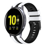 สายซิลิโคนกีฬา 2 สี 20 มม. สำหรับ Samsung Galaxy Watch 4 Classic 42 มม., สำหรับ Samsung Galaxy Watch Active 2 44 มม., สำหรับ Samsung Galaxy Watch Active 2 40 มม.