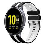 สายซิลิโคนกีฬา 2 สี 20 มม. สำหรับ Samsung Galaxy Watch 4 Classic 42 มม., สำหรับ Samsung Galaxy Watch Active 2 44 มม., สำหรับ Samsung Galaxy Watch Active 2 40 มม.