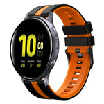 สายซิลิโคนกีฬา 2 สี 20 มม. สำหรับ Samsung Galaxy Watch 4 Classic 42 มม., สำหรับ Samsung Galaxy Watch Active 2 44 มม., สำหรับ Samsung Galaxy Watch Active 2 40 มม.