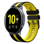 สายซิลิโคนกีฬา 2 สี 20 มม. สำหรับ Samsung Galaxy Watch 4 Classic 42 มม., สำหรับ Samsung Galaxy Watch Active 2 44 มม., สำหรับ Samsung Galaxy Watch Active 2 40 มม.