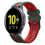 สายซิลิโคนกีฬา 2 สี 20 มม. สำหรับ Samsung Galaxy Watch 4 Classic 42 มม., สำหรับ Samsung Galaxy Watch Active 2 44 มม., สำหรับ Samsung Galaxy Watch Active 2 40 มม.
