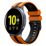 สายซิลิโคนกีฬา 2 สี 20 มม. สำหรับ Samsung Galaxy Watch 4 Classic 42 มม., สำหรับ Samsung Galaxy Watch Active 2 44 มม., สำหรับ Samsung Galaxy Watch Active 2 40 มม.