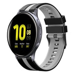 สายซิลิโคนกีฬา 2 สี 20 มม. สำหรับ Samsung Galaxy Watch 4 Classic 42 มม., สำหรับ Samsung Galaxy Watch Active 2 44 มม., สำหรับ Samsung Galaxy Watch Active 2 40 มม.