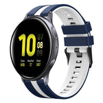 สายซิลิโคนกีฬา 2 สี 20 มม. สำหรับ Samsung Galaxy Watch 4 Classic 42 มม., สำหรับ Samsung Galaxy Watch Active 2 44 มม., สำหรับ Samsung Galaxy Watch Active 2 40 มม.