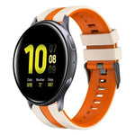 สายซิลิโคนกีฬา 2 สี 20 มม. สำหรับ Samsung Galaxy Watch 4 Classic 42 มม., สำหรับ Samsung Galaxy Watch Active 2 44 มม., สำหรับ Samsung Galaxy Watch Active 2 40 มม.