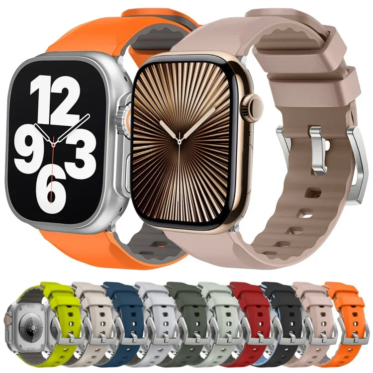 สายซิลิโคนสองสี สำหรับ Apple Watch Series 4 ขนาด 44 มม., สำหรับ Apple Watch Series 4 ขนาด 40 มม.