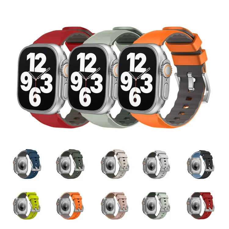 สายซิลิโคนสองสี สำหรับ Apple Watch Series 4 ขนาด 44 มม., สำหรับ Apple Watch Series 4 ขนาด 40 มม.
