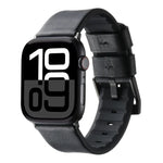 Genuine Leather Hybrid Silicone Watch Band, For Apple Watch Series 10 46mm, For Apple Watch Series 10 42mm, For Apple Watch SE 2023 44mm, For Apple Watch SE 2023 40mm, For Apple Watch Ultra 2 49mm, For Apple Watch Series 9 45mm                         ...