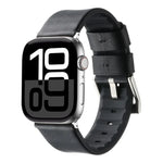 Genuine Leather Hybrid Silicone Watch Band, For Apple Watch Series 10 46mm, For Apple Watch Series 10 42mm, For Apple Watch SE 2023 44mm, For Apple Watch SE 2023 40mm, For Apple Watch Ultra 2 49mm, For Apple Watch Series 9 45mm                         ...
