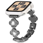 สายรัดนาฬิกาโลหะแบบปลดเร็วลายใบโคลเวอร์สี่แฉก สำหรับ Apple Watch SE 2023 44mm, สำหรับ Apple Watch SE 2023 40mm, สำหรับ Apple Watch Ultra 2 49mm, สำหรับ Apple Watch Series 9 45mm, สำหรับ Apple Watch Series 9 41mm, สำหรับ Apple Watch Ultra 49mm