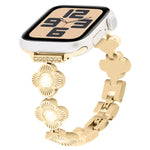 สายรัดนาฬิกาโลหะแบบปลดเร็วลายใบโคลเวอร์สี่แฉก สำหรับ Apple Watch SE 2023 44mm, สำหรับ Apple Watch SE 2023 40mm, สำหรับ Apple Watch Ultra 2 49mm, สำหรับ Apple Watch Series 9 45mm, สำหรับ Apple Watch Series 9 41mm, สำหรับ Apple Watch Ultra 49mm