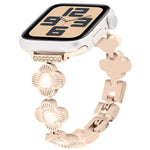 สายรัดนาฬิกาโลหะแบบปลดเร็วลายใบโคลเวอร์สี่แฉก สำหรับ Apple Watch SE 2023 44mm, สำหรับ Apple Watch SE 2023 40mm, สำหรับ Apple Watch Ultra 2 49mm, สำหรับ Apple Watch Series 9 45mm, สำหรับ Apple Watch Series 9 41mm, สำหรับ Apple Watch Ultra 49mm