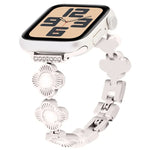 สายรัดนาฬิกาโลหะแบบปลดเร็วลายใบโคลเวอร์สี่แฉก สำหรับ Apple Watch SE 2023 44mm, สำหรับ Apple Watch SE 2023 40mm, สำหรับ Apple Watch Ultra 2 49mm, สำหรับ Apple Watch Series 9 45mm, สำหรับ Apple Watch Series 9 41mm, สำหรับ Apple Watch Ultra 49mm