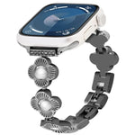 สายรัดนาฬิกาโลหะแบบปลดเร็วลายใบโคลเวอร์สี่แฉก สำหรับ Apple Watch SE 2023 44mm, สำหรับ Apple Watch SE 2023 40mm, สำหรับ Apple Watch Ultra 2 49mm, สำหรับ Apple Watch Series 9 45mm, สำหรับ Apple Watch Series 9 41mm, สำหรับ Apple Watch Ultra 49mm