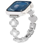 สายรัดนาฬิกาโลหะแบบปลดเร็วลายใบโคลเวอร์สี่แฉก สำหรับ Apple Watch SE 2023 44mm, สำหรับ Apple Watch SE 2023 40mm, สำหรับ Apple Watch Ultra 2 49mm, สำหรับ Apple Watch Series 9 45mm, สำหรับ Apple Watch Series 9 41mm, สำหรับ Apple Watch Ultra 49mm