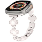 สายรัดนาฬิกาโลหะแบบปลดเร็วลายใบโคลเวอร์สี่แฉก สำหรับ Apple Watch SE 2023 44mm, สำหรับ Apple Watch SE 2023 40mm, สำหรับ Apple Watch Ultra 2 49mm, สำหรับ Apple Watch Series 9 45mm, สำหรับ Apple Watch Series 9 41mm, สำหรับ Apple Watch Ultra 49mm