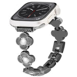 สายรัดนาฬิกาโลหะแบบปลดเร็วลายใบโคลเวอร์สี่แฉก สำหรับ Apple Watch SE 2023 44mm, สำหรับ Apple Watch SE 2023 40mm, สำหรับ Apple Watch Ultra 2 49mm, สำหรับ Apple Watch Series 9 45mm, สำหรับ Apple Watch Series 9 41mm, สำหรับ Apple Watch Ultra 49mm