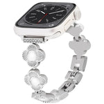 สายรัดนาฬิกาโลหะแบบปลดเร็วลายใบโคลเวอร์สี่แฉก สำหรับ Apple Watch SE 2023 44mm, สำหรับ Apple Watch SE 2023 40mm, สำหรับ Apple Watch Ultra 2 49mm, สำหรับ Apple Watch Series 9 45mm, สำหรับ Apple Watch Series 9 41mm, สำหรับ Apple Watch Ultra 49mm