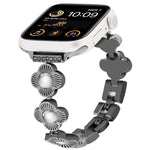 สายรัดนาฬิกาโลหะแบบปลดเร็วลายใบโคลเวอร์สี่แฉก สำหรับ Apple Watch SE 2022 44mm, สำหรับ Apple Watch Series 7 41mm, สำหรับ Apple Watch Series 7 45mm, สำหรับ Apple Watch Series 6 40mm, สำหรับ Apple Watch Series 6 44mm, สำหรับ Apple Watch Series 5 44mm