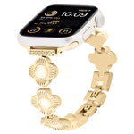 สายรัดนาฬิกาโลหะแบบปลดเร็วลายใบโคลเวอร์สี่แฉก สำหรับ Apple Watch SE 2022 44mm, สำหรับ Apple Watch Series 7 41mm, สำหรับ Apple Watch Series 7 45mm, สำหรับ Apple Watch Series 6 40mm, สำหรับ Apple Watch Series 6 44mm, สำหรับ Apple Watch Series 5 44mm