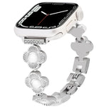 สายรัดนาฬิกาโลหะแบบปลดเร็วลายใบโคลเวอร์สี่แฉก สำหรับ Apple Watch SE 2022 44mm, สำหรับ Apple Watch Series 7 41mm, สำหรับ Apple Watch Series 7 45mm, สำหรับ Apple Watch Series 6 40mm, สำหรับ Apple Watch Series 6 44mm, สำหรับ Apple Watch Series 5 44mm
