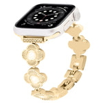 สายรัดนาฬิกาโลหะแบบปลดเร็วลายใบโคลเวอร์สี่แฉก สำหรับ Apple Watch SE 2022 44mm, สำหรับ Apple Watch Series 7 41mm, สำหรับ Apple Watch Series 7 45mm, สำหรับ Apple Watch Series 6 40mm, สำหรับ Apple Watch Series 6 44mm, สำหรับ Apple Watch Series 5 44mm