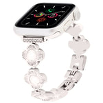 สายรัดนาฬิกาโลหะแบบปลดเร็วลายใบโคลเวอร์สี่แฉก สำหรับ Apple Watch SE 2022 44mm, สำหรับ Apple Watch Series 7 41mm, สำหรับ Apple Watch Series 7 45mm, สำหรับ Apple Watch Series 6 40mm, สำหรับ Apple Watch Series 6 44mm, สำหรับ Apple Watch Series 5 44mm